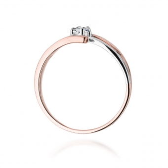 Pierścionek z różowego złota z brylantem 0.10ct BD245/R