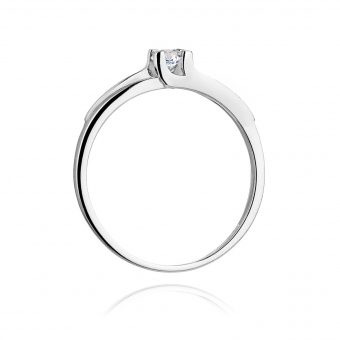Pierścionek zaręczynowy z białego złota z brylantem 0.12ct BD246/W
