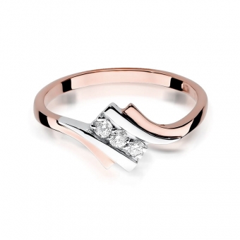 Pierścionek z różowego złota z brylantami 0.09ct BD247/R