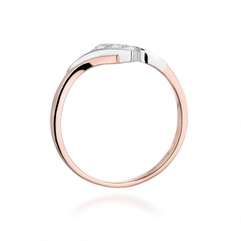 Pierścionek z różowego złota z brylantami 0.09ct BD247/R