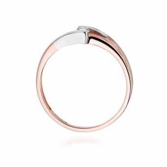 Pierścionek z różowego złota z brylantem 0.10ct BD250/R