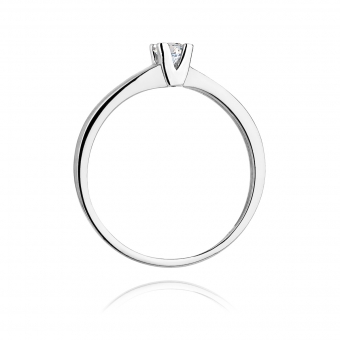 Pierścionek zaręczynowy z białego złota z brylantem 0.12ct BD252/W