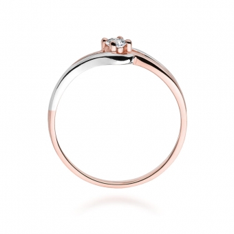 Pierścionek z różowego złota z brylantem 0.10ct BD255/R