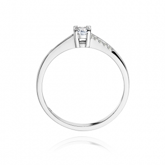 Pierścionek zaręczynowy z białego złota z brylantami 0.19ct BD258/W