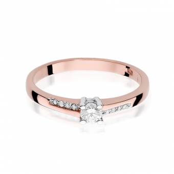 Pierścionek z różowego złota z brylantami 0.19ct BD258/R