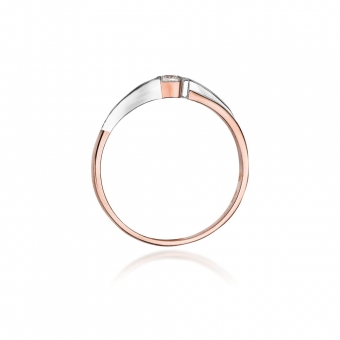 Pierścionek z różowego złota z brylantem 0.05ct BD25/R