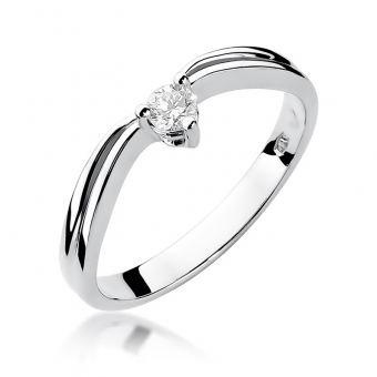 Pierścionek zaręczynowy z białego złota z brylantem 0.15ct BD261/W