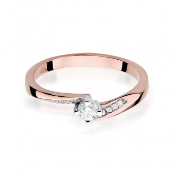 Pierścionek z różowego złota z brylantami 0.19ct BD262/R