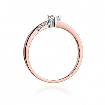 Pierścionek z różowego złota z brylantami 0.19ct BD262/R