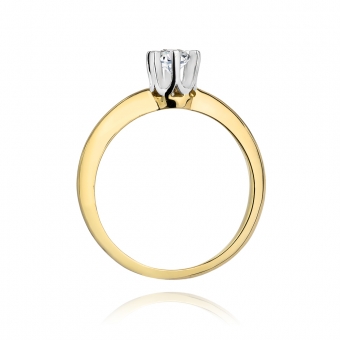 Złoty pierścionek zaręczynowy z brylantem 0.30ct BD267