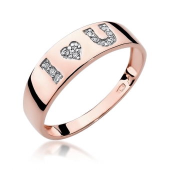 Pierścionek z różowego złota z brylantami 0.07ct BD268/R