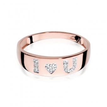Pierścionek z różowego złota z brylantami 0.07ct BD268/R