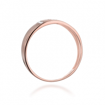 Pierścionek z różowego złota z brylantami 0.07ct BD268/R
