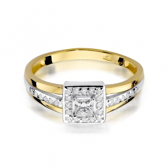 Złoty pierścionek zaręczynowy z brylantami 0.29ct BD271