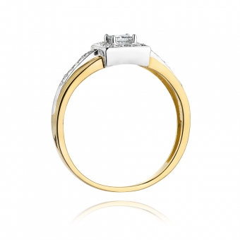 Złoty pierścionek zaręczynowy z brylantami 0.29ct BD271