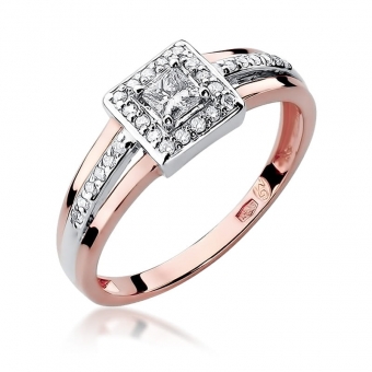 Pierścionek z różowego złota z brylantami 0.29ct BD271/R