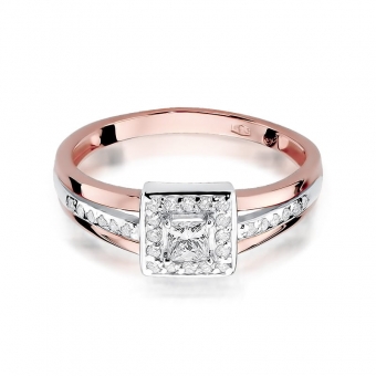 Pierścionek z różowego złota z brylantami 0.29ct BD271/R