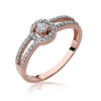 Pierścionek z różowego złota z brylantami 0.31ct BD272/R