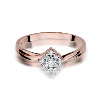 Pierścionek z różowego złota z brylantami 0.10ct BD275/R