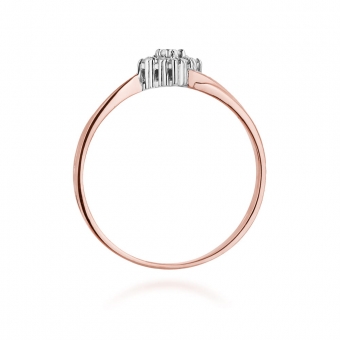 Pierścionek z różowego złota z brylantami 0.10ct BD275/R