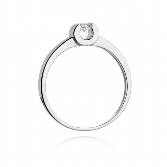 Pierścionek zaręczynowy z białego złota z brylantami 0.08ct BD277/W