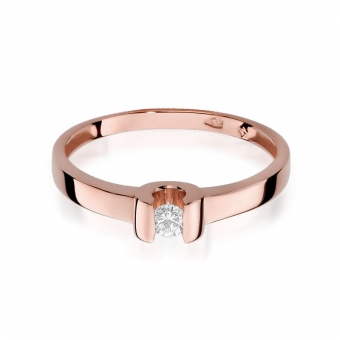 Pierścionek z różowego złota z brylantami 0.08ct BD277/R