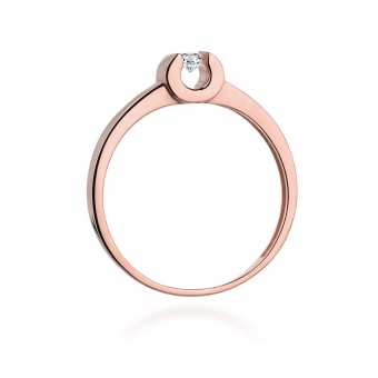 Pierścionek z różowego złota z brylantami 0.08ct BD277/R
