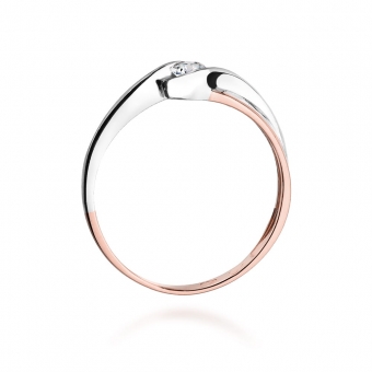 Pierścionek z różowego złota z brylantem 0.15ct BD278/R