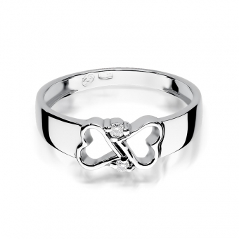 Pierścionek zaręczynowy z białego złota z brylantami 0.04ct BD286/W