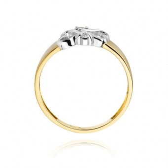 Złoty pierścionek Zaręczynowy z brylantami 0.04ct BD286