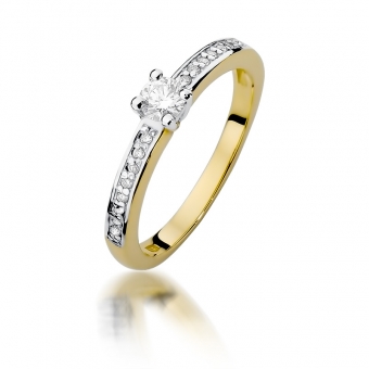 Złoty pierścionek zaręczynowy z brylantami 0.20ct BD288/28