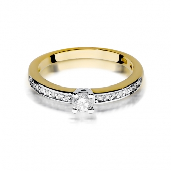 Złoty pierścionek zaręczynowy z brylantami 0.28ct BD288/28