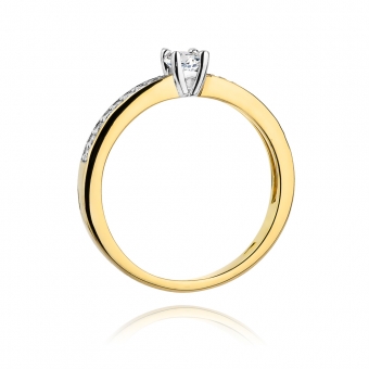 Złoty pierścionek zaręczynowy z brylantami 0.28ct BD288/28