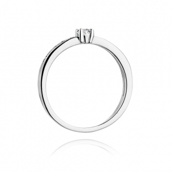 Pierścionek zaręczynowy z białego złota z brylantami 0.13ct BD288/W