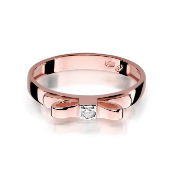 Pierścionek z różowego złota z brylantem 0.03ct BD290/R