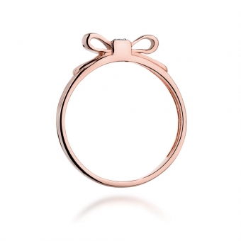 Pierścionek z różowego złota z brylantem 0.03ct BD290/R
