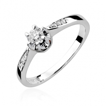Pierścionek zaręczynowy z białego złota z brylantami 0.20ct BD291/W