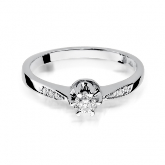 Pierścionek zaręczynowy z białego złota z brylantami 0.20ct BD291/W