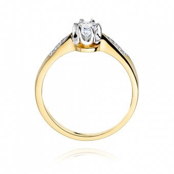 Złoty pierścionek zaręczynowy z brylantami 0.25ct BD291