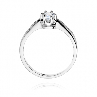 Pierścionek zaręczynowy z białego złota z brylantami 0.20ct BD291/W