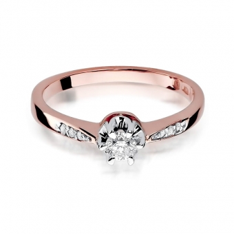 Pierścionek z różowego złota z brylantami 0.20ct BD291/R