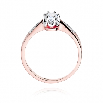 Pierścionek z różowego złota z brylantami 0.20ct BD291/R