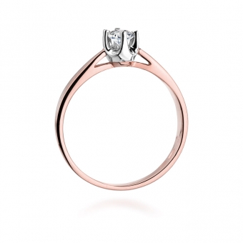 Pierścionek z różowego złota z brylantem 0.20ct BD293/R
