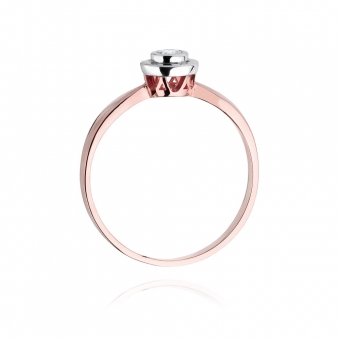 Pierścionek z różowego złota z brylantem 0.15ct BD294/15/R