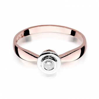 Pierścionek z różowego złota z brylantem 0.20ct BD294/20/R