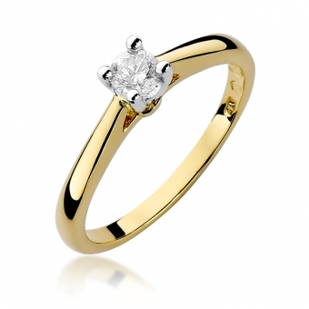 Złoty pierścionek zaręczynowy z brylantem 0.25ct BD298