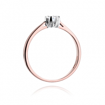 Pierścionek z różowego złota z brylantem 0.12ct BD299/R