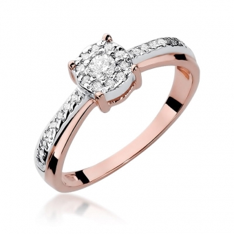 Pierścionek z różowego złota z brylantami 0.25ct BD302/R