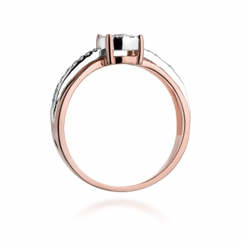 Pierścionek z różowego złota z brylantami 0.25ct BD302/R