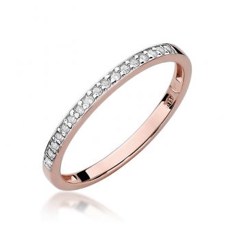 Pierścionek z różowego złota z brylantami 0.09ct BD306/R
